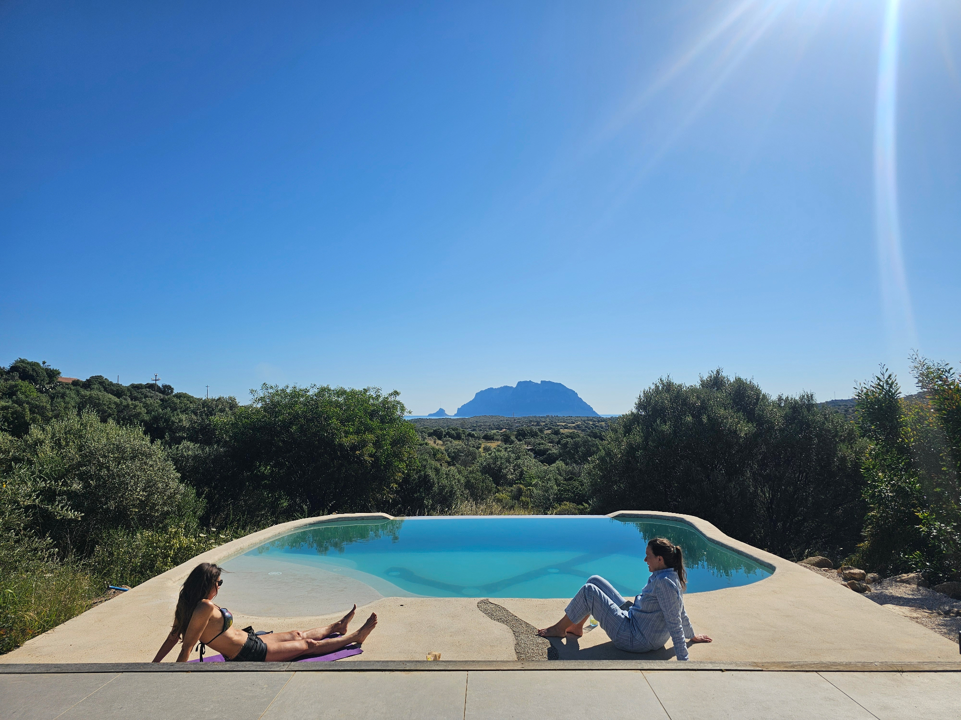 Infinity pool overlooking the island of Tavolara
